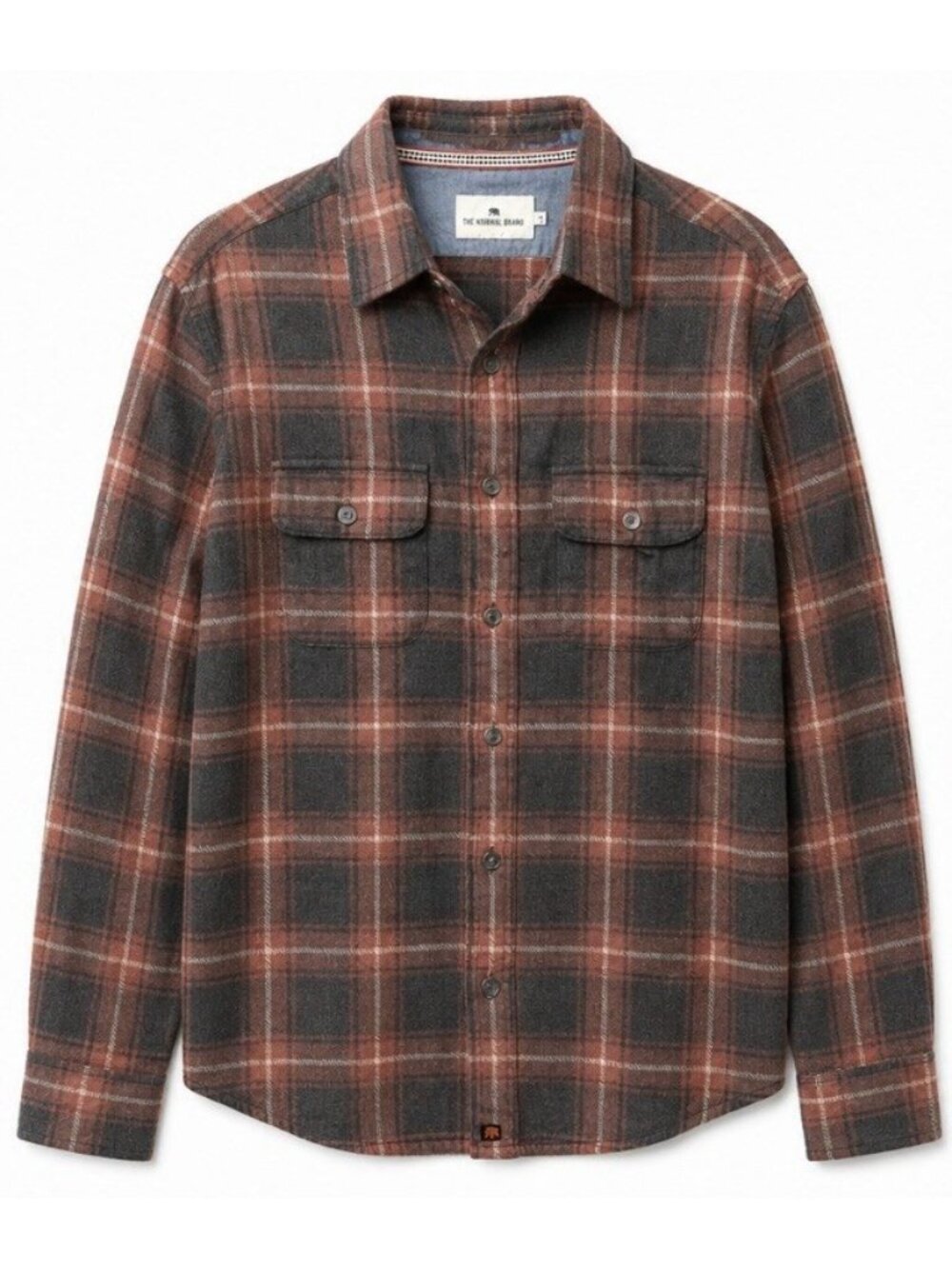 The Normal Brand Shirt Mens Medium Burgundy Plaid Flannel Long Sleeve Button Up